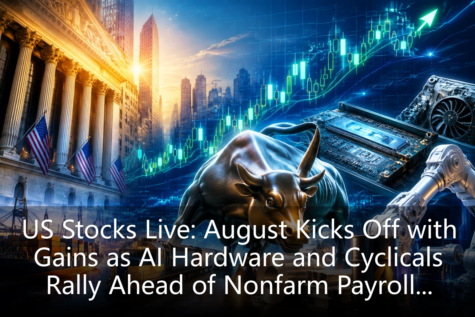US Stocks Live: August Kicks Off with Gains as AI Hardware and Cyclicals Rally Ahead of Nonfarm Payrolls Night