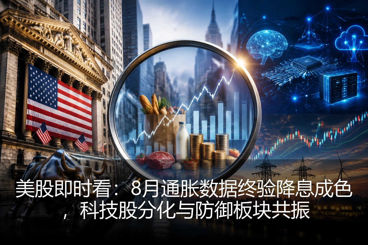 美股即时看：8月通胀数据终验降息成色，科技股分化与防御板块共振
