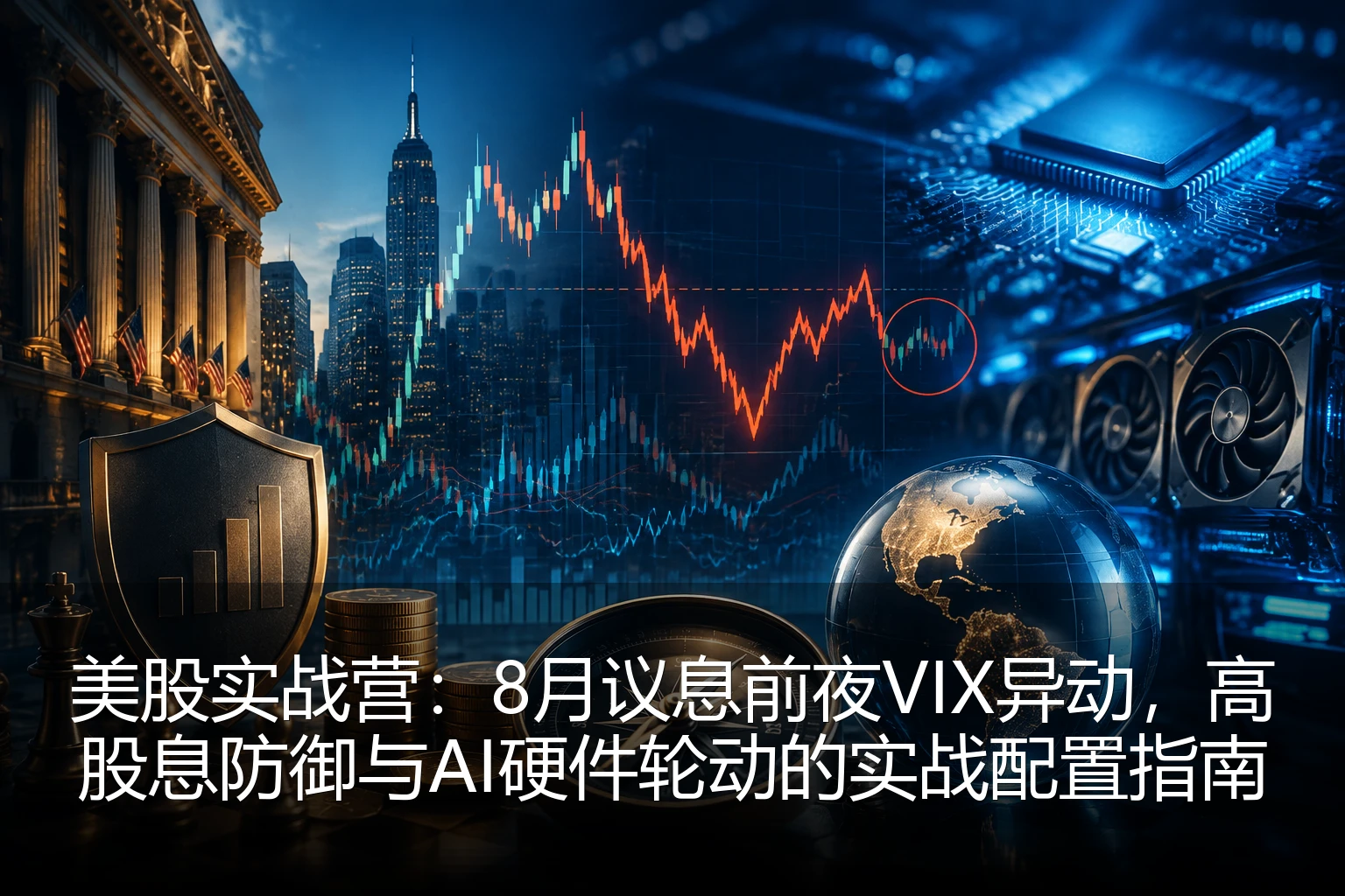 美股实战营：8月议息前夜VIX异动，高股息防御与AI硬件轮动的实战配置指南