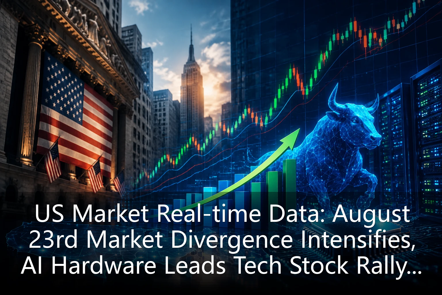 US Market Real-time Data: August 23rd Market Divergence Intensifies, AI Hardware Leads Tech Stock Rally, Defensive Sectors Continue to Strengthen