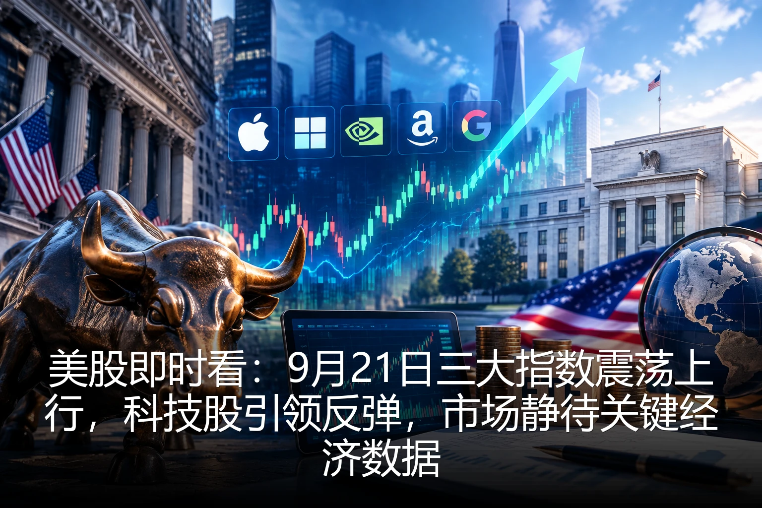 美股即时看：9月21日三大指数震荡上行，科技股引领反弹，市场静待关键经济数据